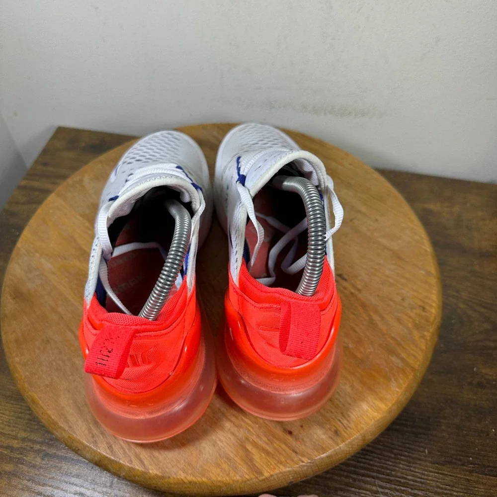 Nike Air Max 270 Womens 8 White Ultramarine Solar Red AH6789-101 Running Shoes
